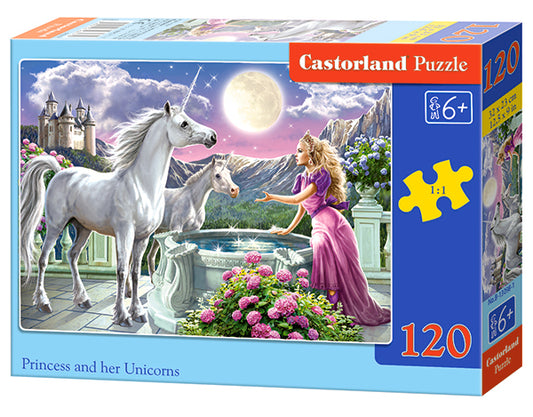 Puzzel Princess and her unicorns 120pc