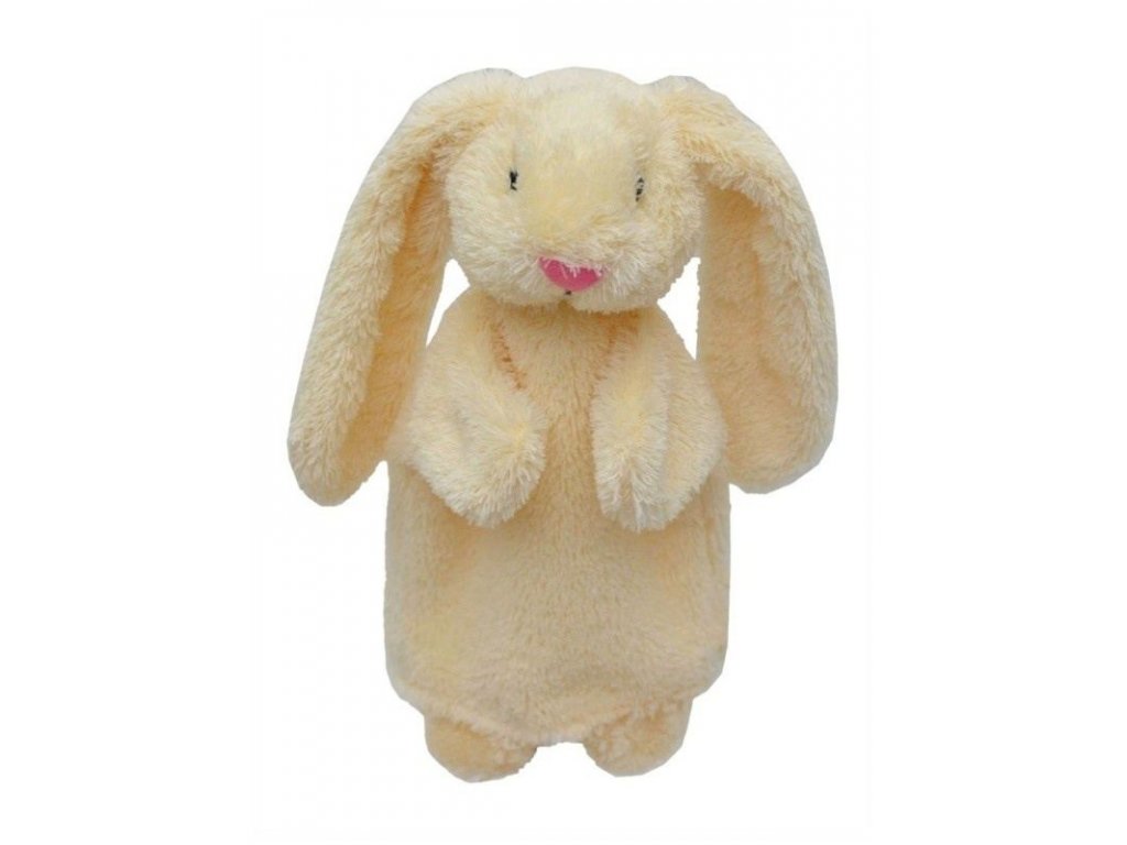 handpop beige konijn hangoor - marionette à main lapin beige oreilles tombantes