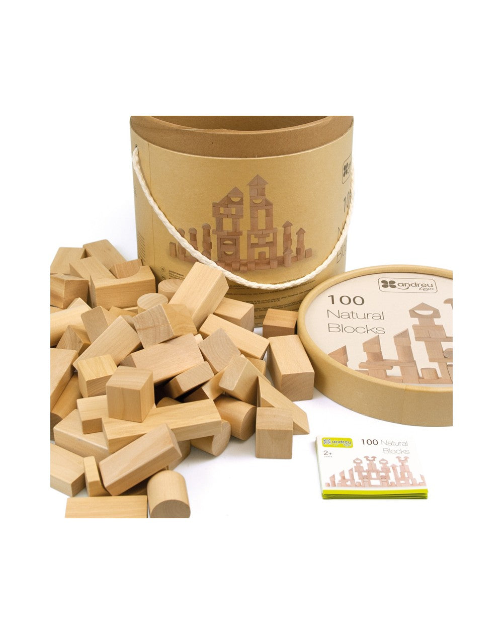 blocs 100 pièces en bois naturel
