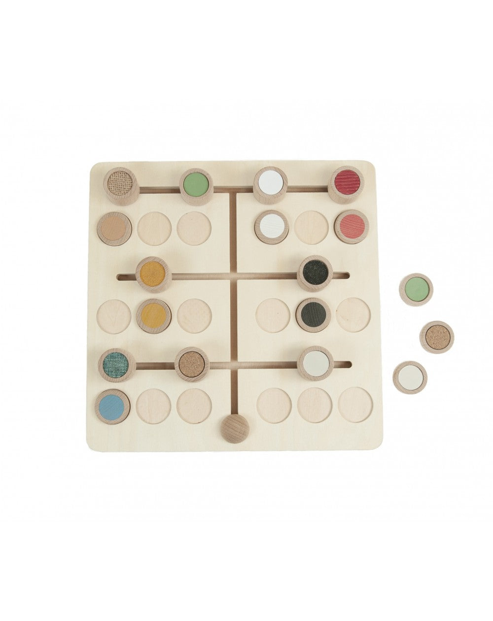 texturen-motoriekbord hout - textures matching sliding game - planche de motricité textures en bois