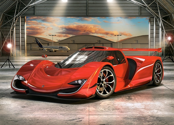 puzzel concept car in hangar 60pc