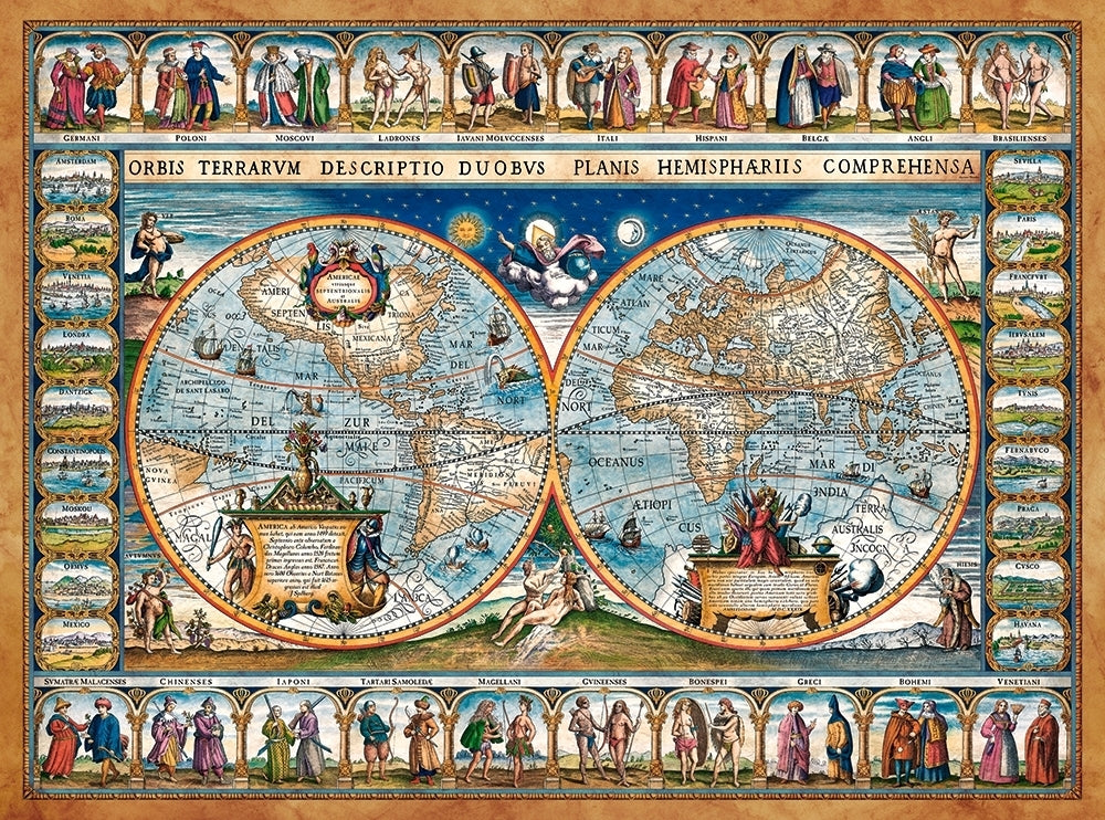 puzzle carte du monde, 1639 - 2000pc