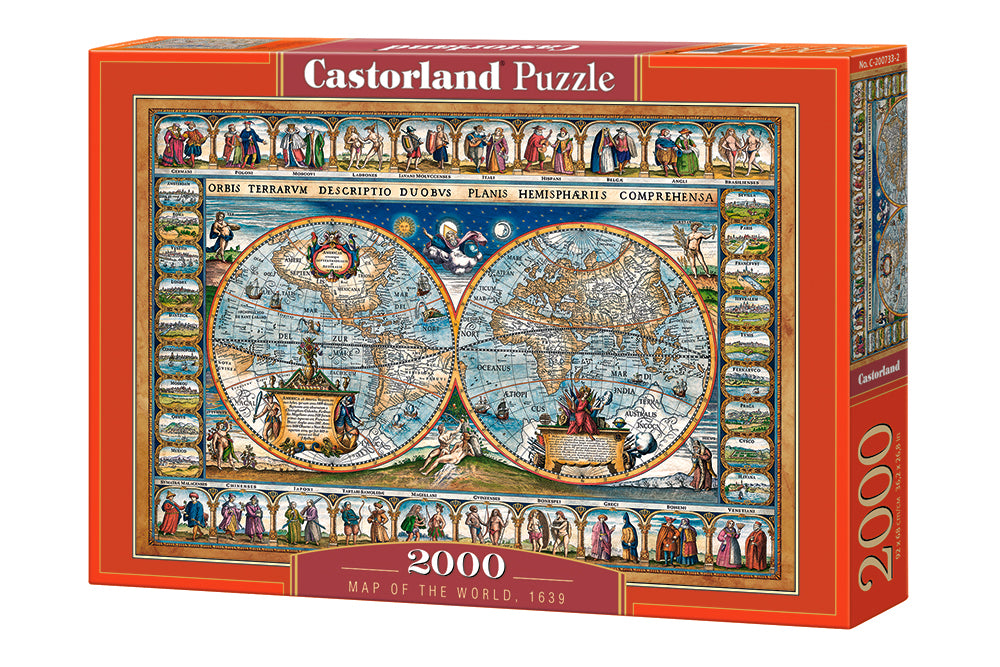 puzzle carte du monde, 1639 - 2000pc