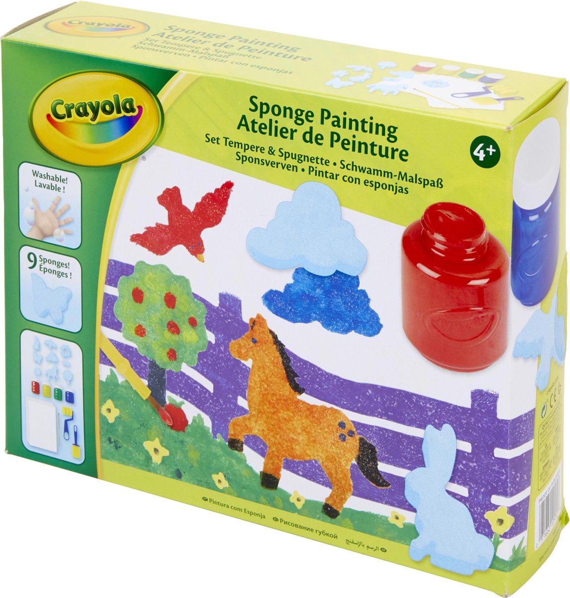 ensemble d'artisanat peinture avec des animaux en éponge - crayola - kit de bricolage peinture avec des animaux en éponge