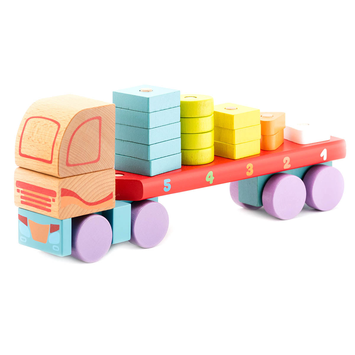 vrachtwagen met stapelblokken - camion avec blocs à empiler