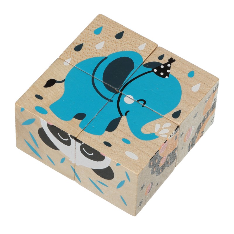 Puzzel van 4 blokken - animal - puzzle de 4 blocs