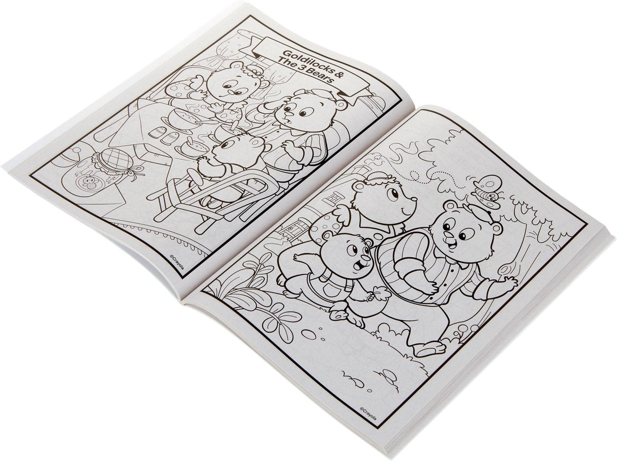 kleur & stickerboek sprookjes - crayola mini kids - livre de coloriage avec autocollants conte de fées