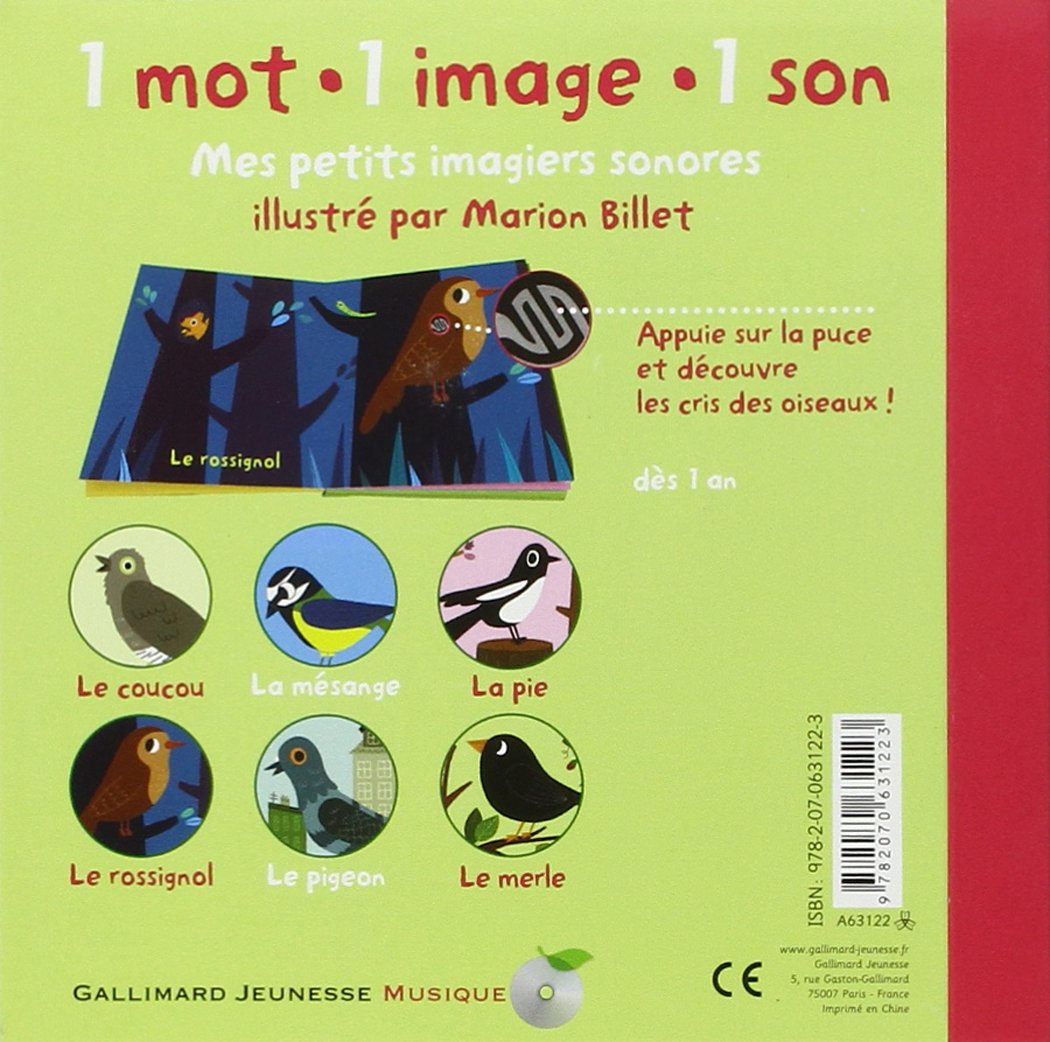 livre petits imagiers sonores les oiseaux FRA