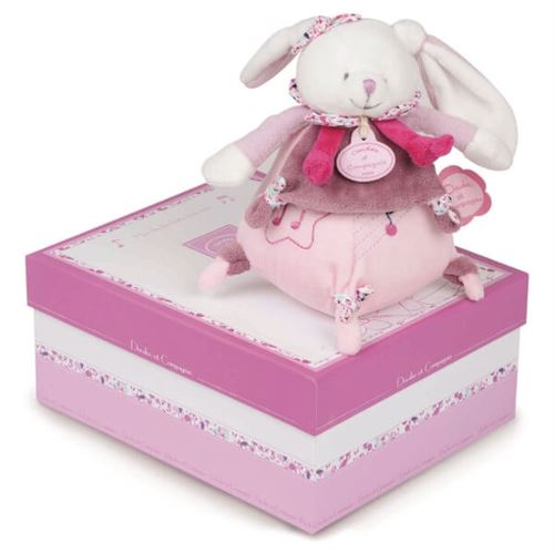 peluche boîte à musique - cerise le lapin 17CM - doudou boîte à musique