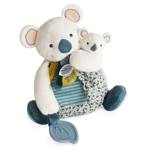 peluche avec bébé et anneau de dentition - yoca koala 25CM - pantin avec doudou et bébé avec anneau dentition