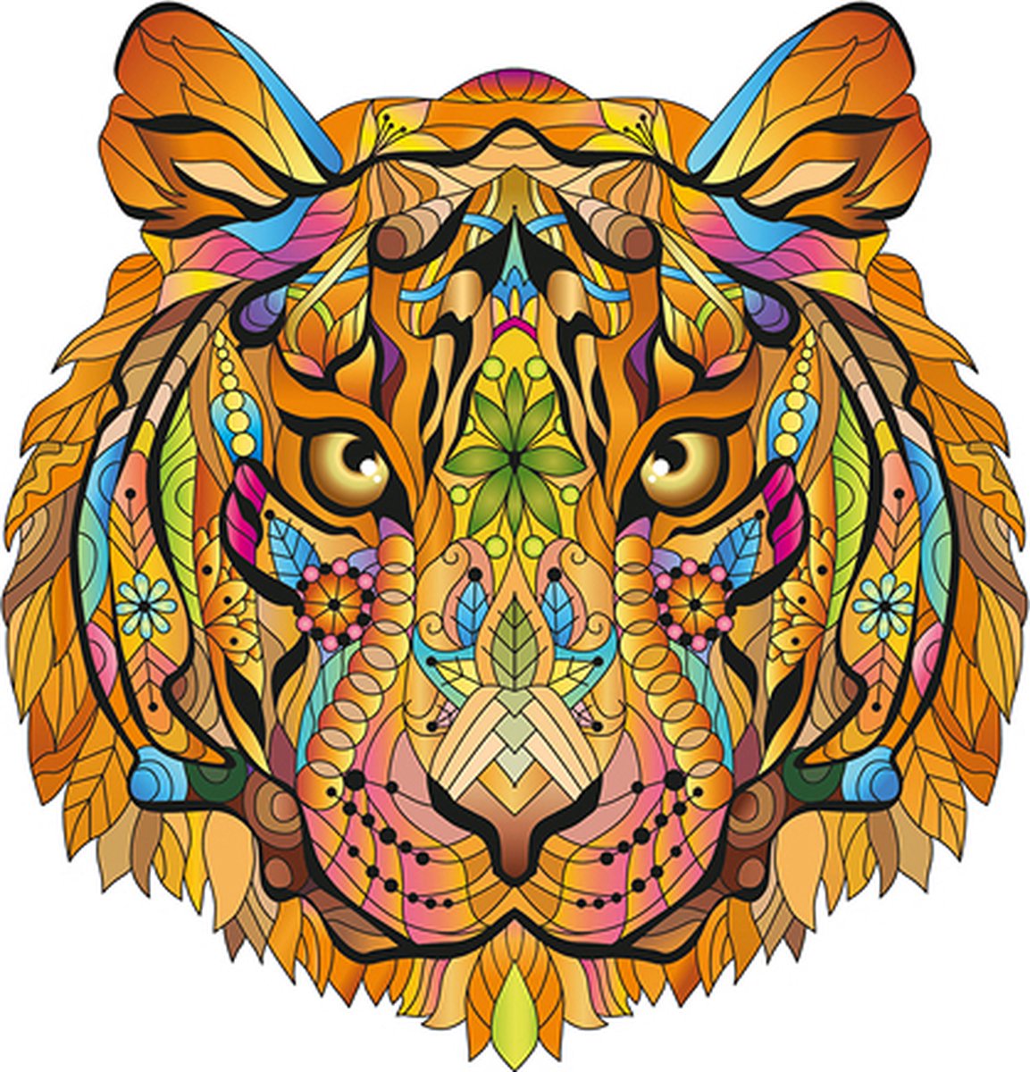 2D-puzzel tijger in hout 138pc- 2D Rainbow Wooden Puzzle tiger 138pc - puzzle en bois 2D tigre 138pc