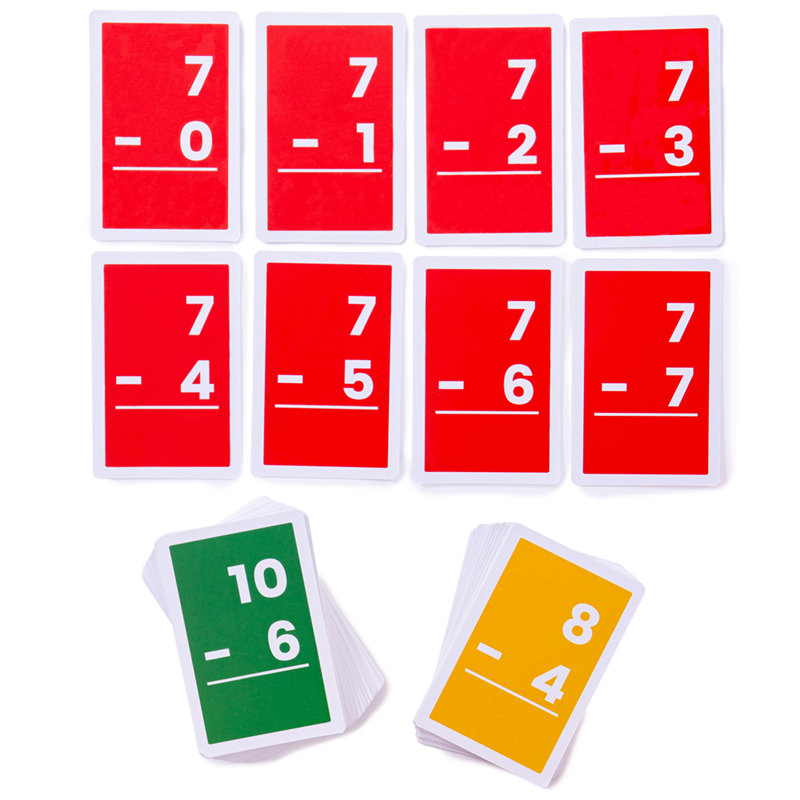 flashcards aftrekken van 1 tot 10 - cartes substractions de 1 à 10