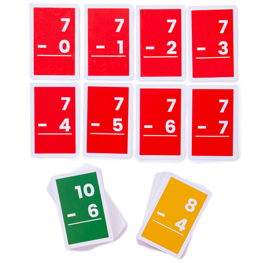 flashcards soustraction de 1 à 10 - cartes soustractions de 1 à 10