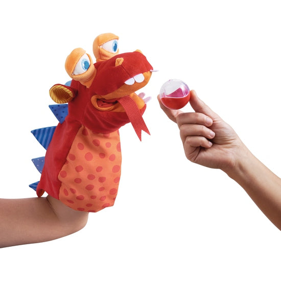 handpop draak veelvraat - marionette à main dragon glouton
