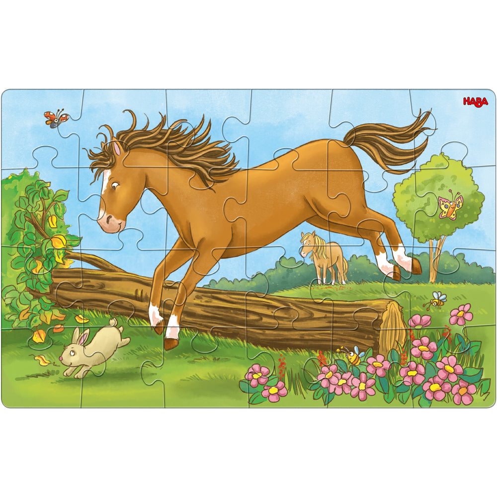 set van 2 puzzels paarden - set de 2 puzzles chevaux