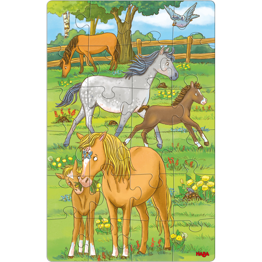 set van 2 puzzels paarden - set de 2 puzzles chevaux