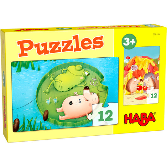 set van 2 puzzels meneer egel - set de 2 puzzles monsieur hérisson