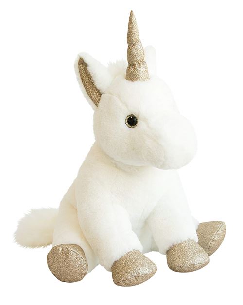 éénhoorn wit-goud -  45cm - licorne blanc-doré