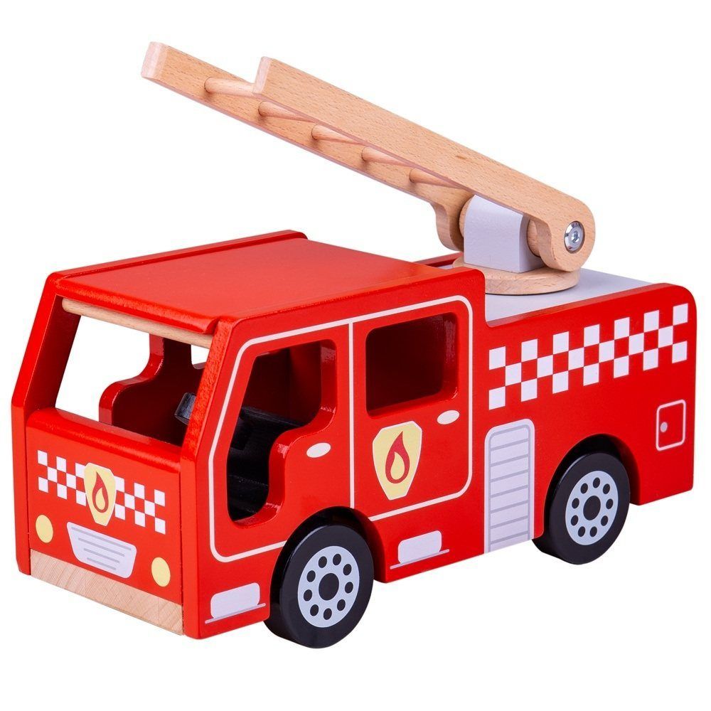 brandweerkazerne met wagen en 4 popjes