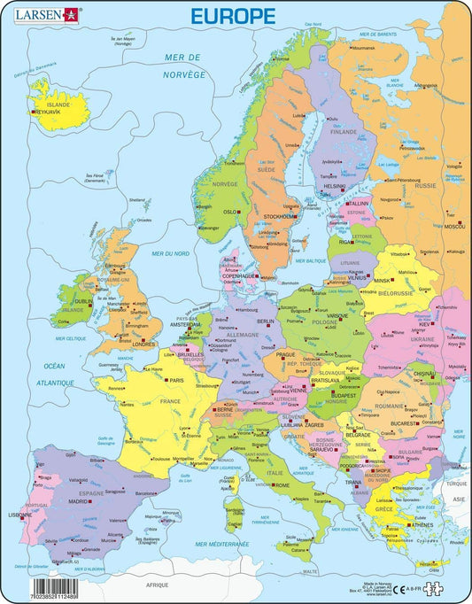 puzzle et carton les pays de l'Europe 37 pcs - FRAP