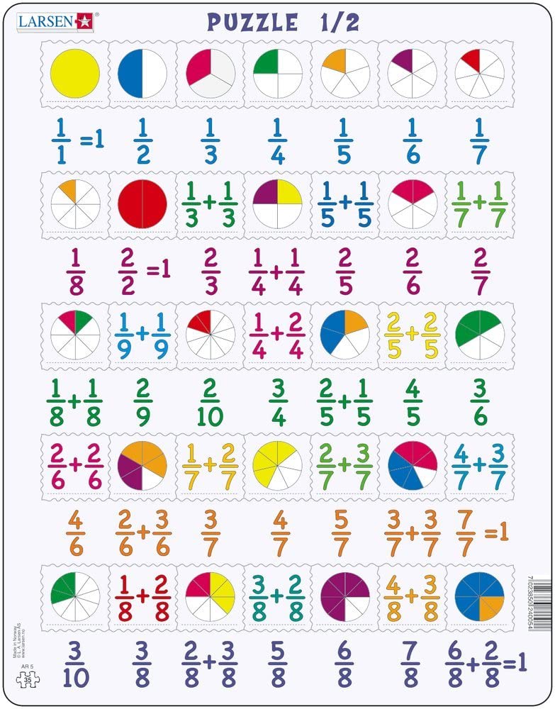 puzzel de breuken - puzzle les fractions