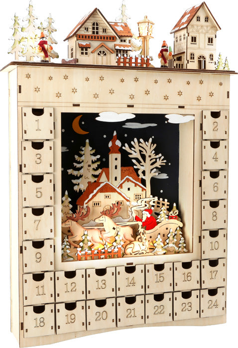 adventkalender in hout - winter dream - calendrier de l'Avent en bois