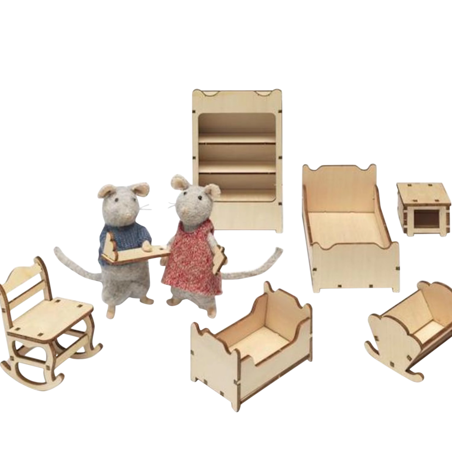 le kit de meubles maison de la souris pour bricolage chambre d'enfant - ensemble de meubles pour la chambre et canapé pour enfant pour assembleur