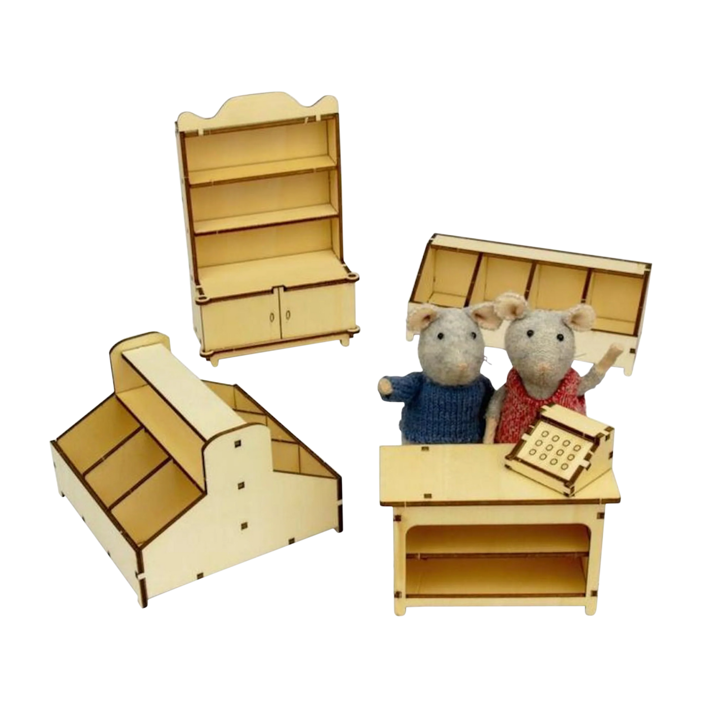 het muizenhuis meubelkit winkel knutselen - ensemble de meubles de magasin pour assembler