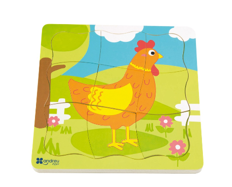 puzzle multicouche sur le thème de l'œuf au puzzle de poulet