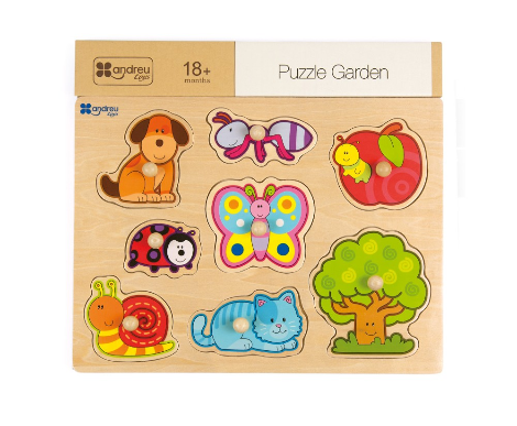 Puzzel met knopjes thema de tuin - Puzzle avec des petits boutons le jardin