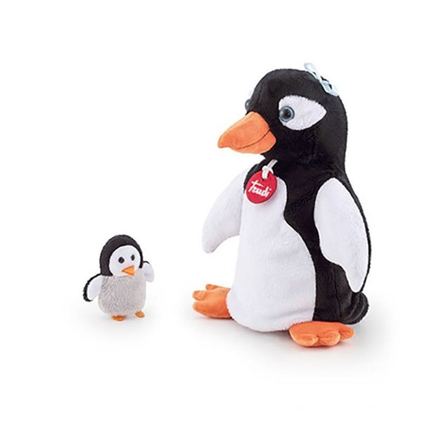 handpop pinguin met baby trudi - marionette pinguin avec bébé trudi