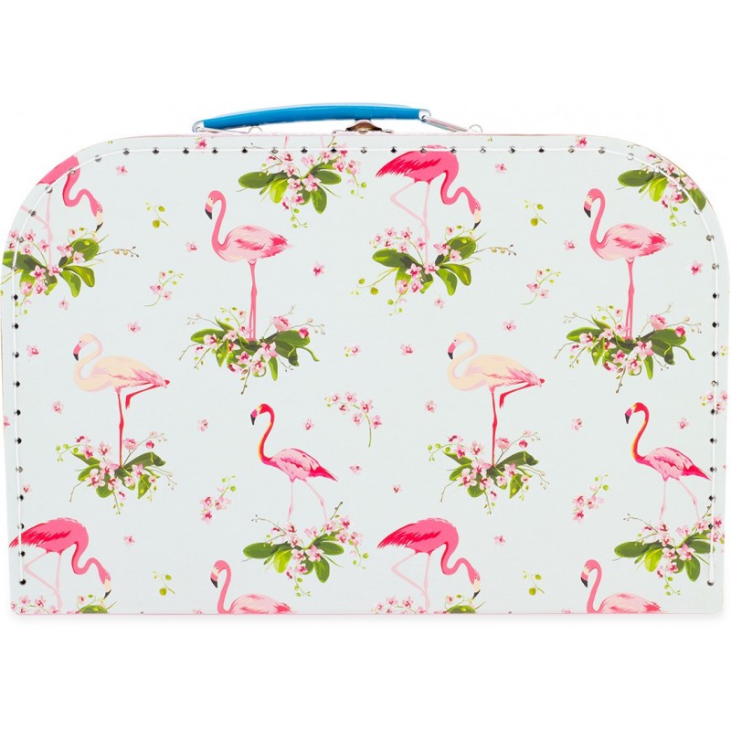 koffer in stevig karton flamingo S-M-L- mallette en carton costeau flamant S-M-L