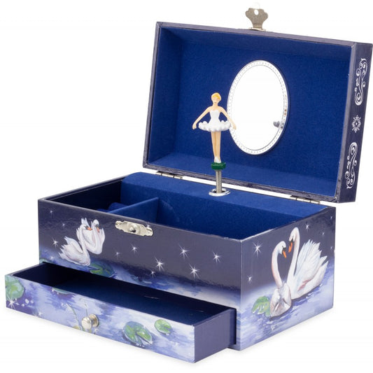 boîte à bijoux avec musique grande ballerine bleue