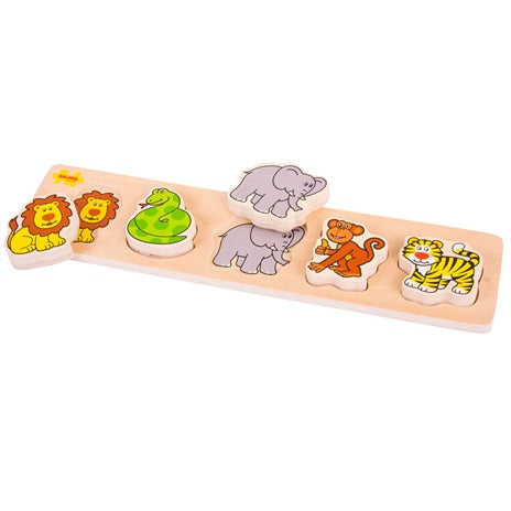 puzzel met dikke stukken thema safari - puzzle avec boutons