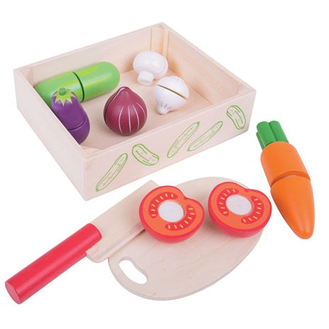 snij de groenten doos, boîte avec des légumes à couer