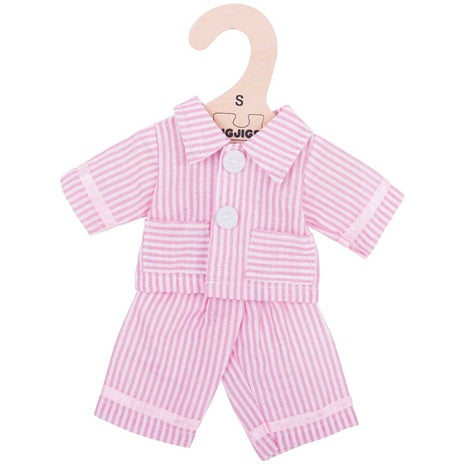 kledij pyjama roze voor de stoffen pop M - vêtements pyjama rose pour les poupées en tissu M
