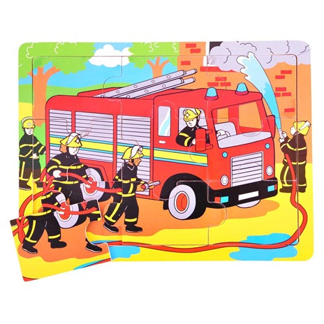 puzzel Brandweerwagen 9 stuks - puzzle le camion pompiers 9 pièces