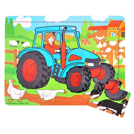 puzzel Tractor 9 stuks - puzzle tracteur 9 pièces