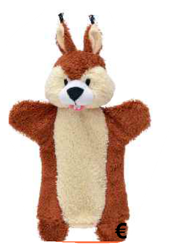 handpop knuffel eekhoorn - marionette doudou écureuil