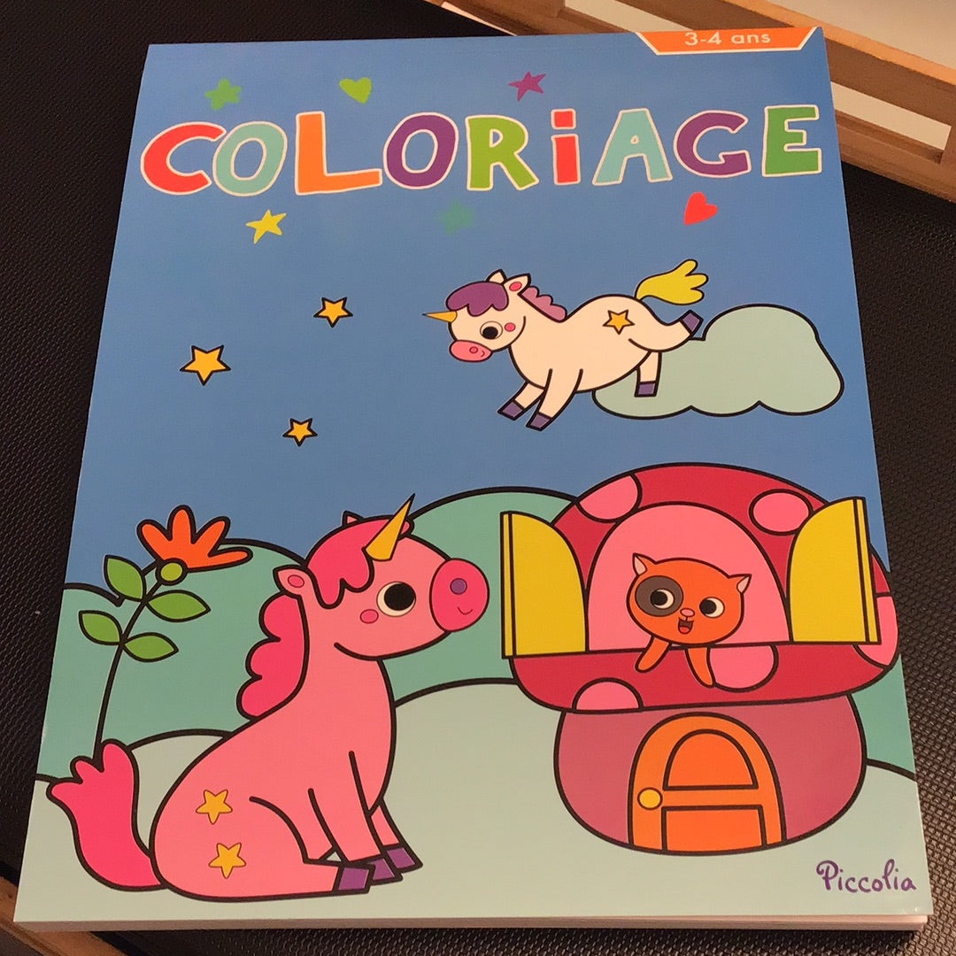 livre coloriage 3-4 ans licorne FRA